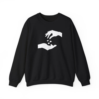Sweatshirt  Unisexe Confortable  Mélange équilibré de 50% coton et 50% polyester &quot;hands love&quot;