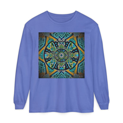 Vibrant Mandala Long Sleeve T-Shirt | Festival Outfit, Casual Wear, Unique Graphic Tee, Gift for Art Lovers, Relaxed Style, Unisex