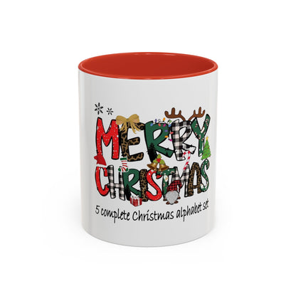 Tasse en Céramique Accentuée - 11 oz &amp; 15 oz, Poignée Ergonomique, Sans Plomb &amp; BPA Merry christmas