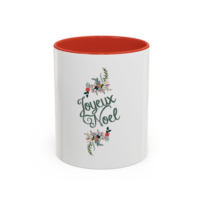 Tasse en Céramique Accentuée joyeux noel  - 11 oz &amp; 15 oz, Poignée Ergonomique, Sans Plomb &amp; BPA
