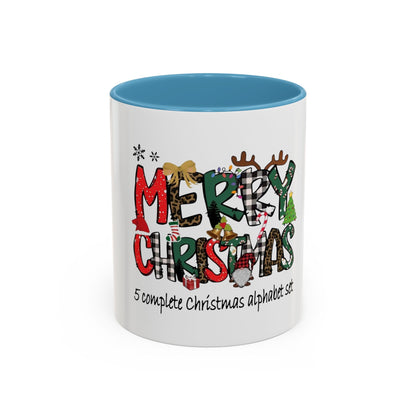 Tasse en Céramique Accentuée - 11 oz &amp; 15 oz, Poignée Ergonomique, Sans Plomb &amp; BPA Merry christmas