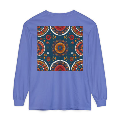 Vibrant Mandala Long Sleeve T-Shirt | Festival Outfit, Casual Wear, Unique Graphic Tee, Gift for Art Lovers, Relaxed Style, Unisex