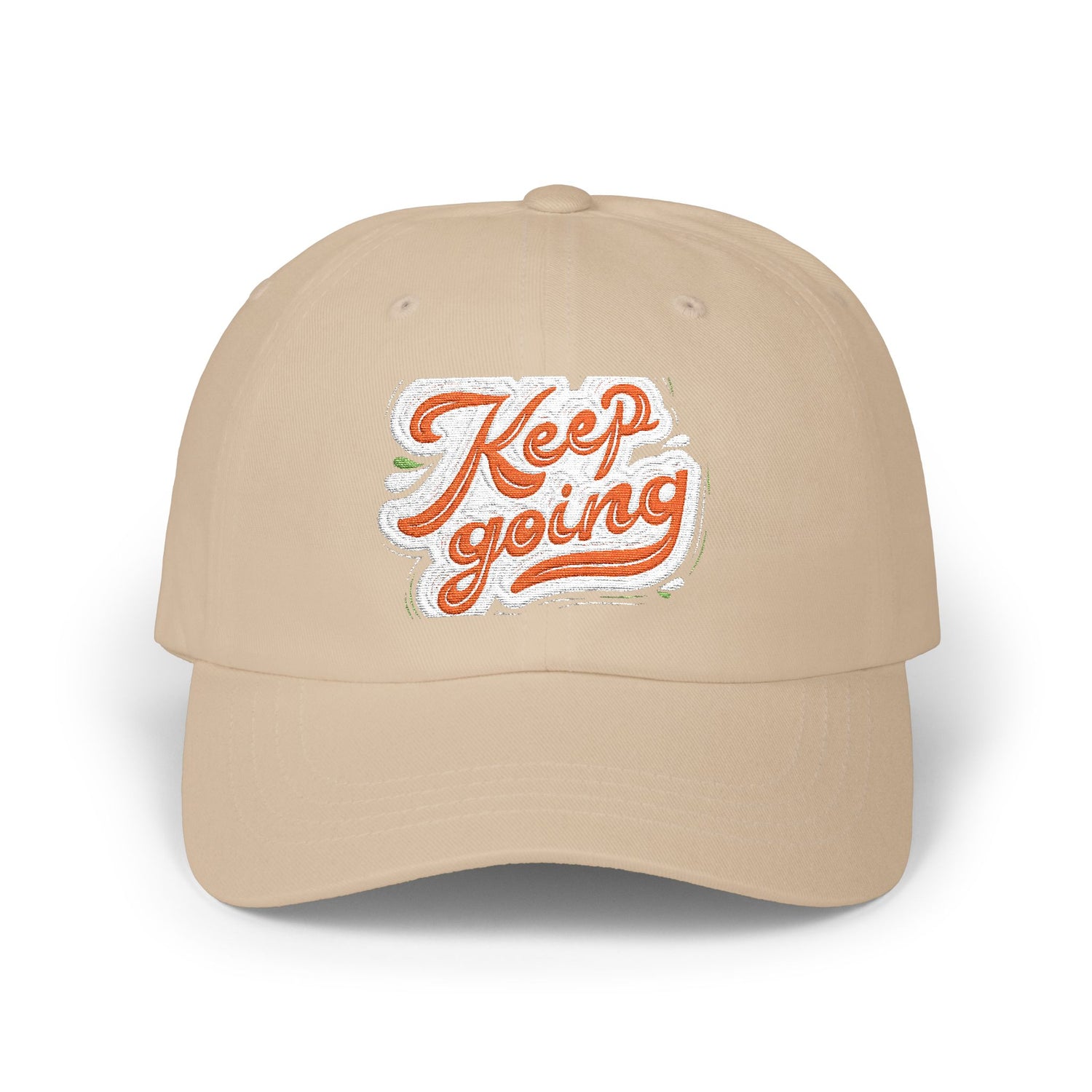 Keep Going Classic Dad Cap - Motivational Hat for Everyday Wear, Gift for Dad, Casual Style, Summer Accessory, Outdoor Cap. Embroidered Text