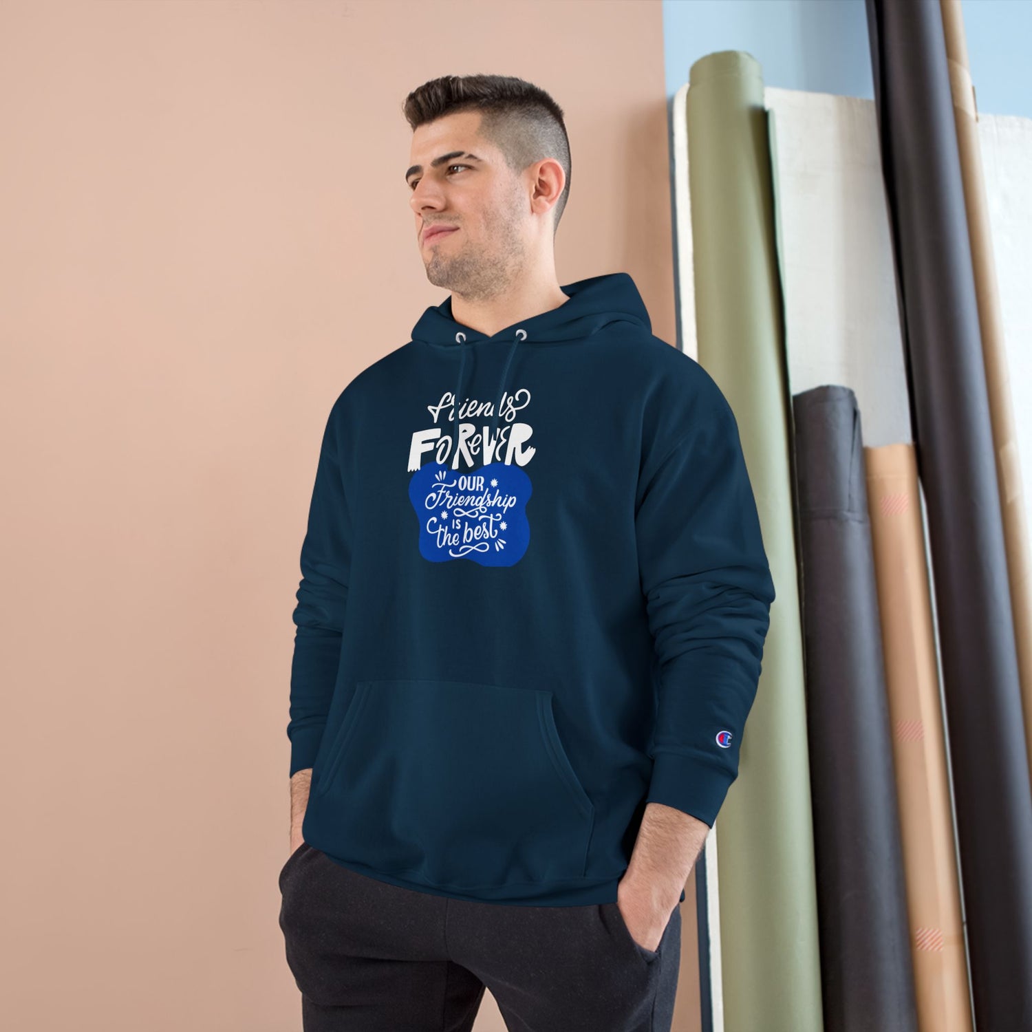 Friendship Champion Hoodie - Motivational Sweatshirt, Gifts for Birthday, Cozy Casual Wear, Celebration, Affirmation Apparel, Best Friend