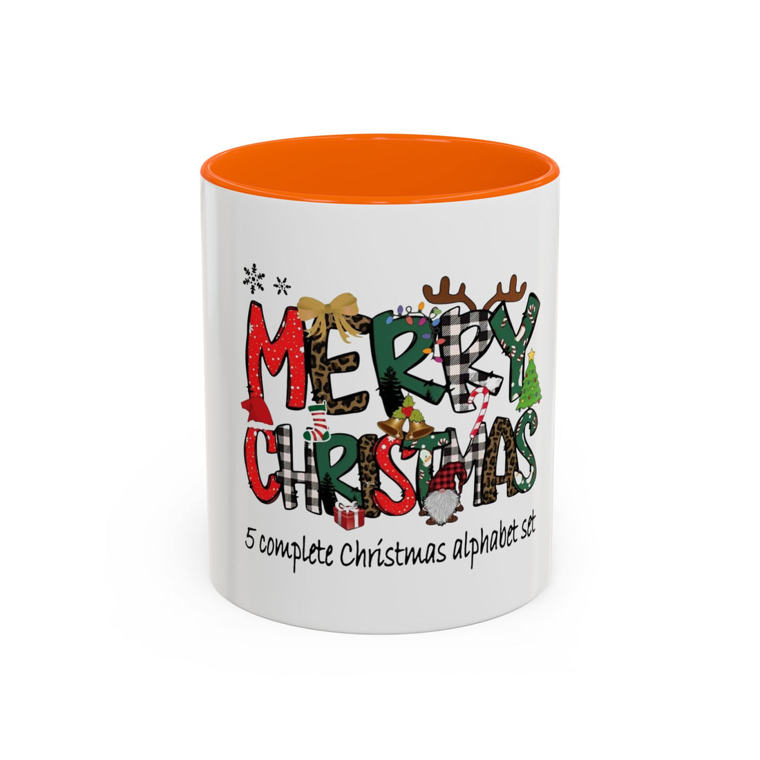 Tasse en Céramique Accentuée - 11 oz &amp; 15 oz, Poignée Ergonomique, Sans Plomb &amp; BPA Merry christmas