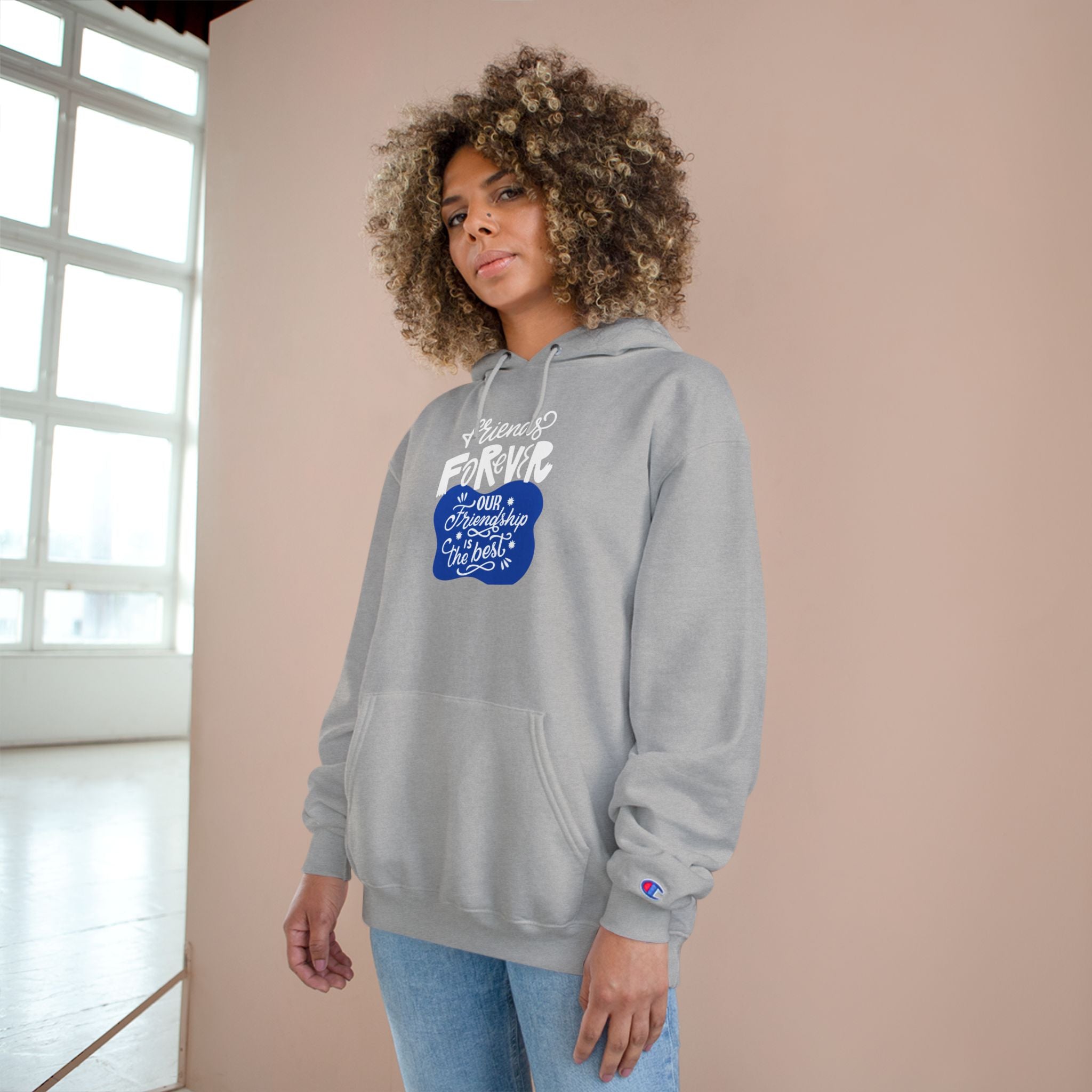 Friendship Champion Hoodie - Motivational Sweatshirt, Gifts for Birthday, Cozy Casual Wear, Celebration, Affirmation Apparel, Best Friend