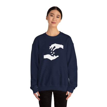 Sweatshirt  Unisexe Confortable  Mélange équilibré de 50% coton et 50% polyester &quot;hands love&quot;