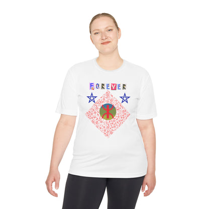 Forever Design Unisex Moisture Wicking Tee, Stylish Activewear, Summer Workout Shirt, Gifts for Fitness Lovers, Casual Comfort Top, Moisture