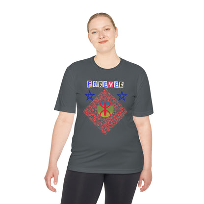 Forever Design Unisex Moisture Wicking Tee, Stylish Activewear, Summer Workout Shirt, Gifts for Fitness Lovers, Casual Comfort Top, Moisture
