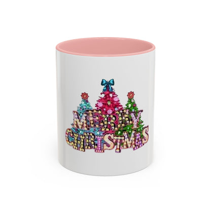 Tasse en Céramique Accentuée Merry christmas- 11 oz &amp; 15 oz, Poignée Ergonomique, Sans Plomb &amp; BPA